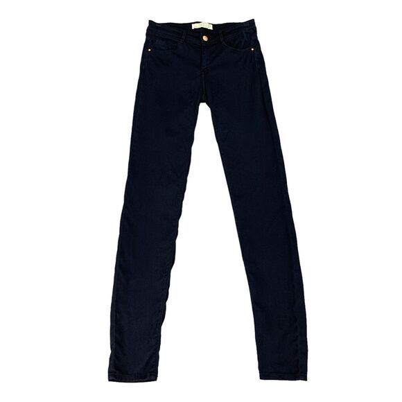 Zara Trafaluc Skinny Jean Womens 2 Navy Dark Wash Denim Low Rise Slim Stretch - Picture 1 of 12